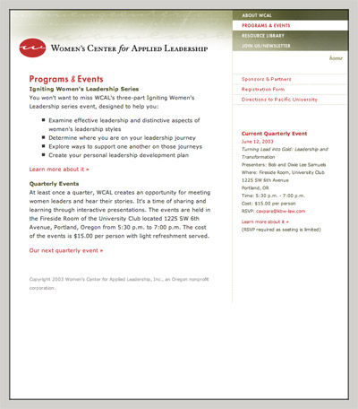 Women's Center for Applied Leadership